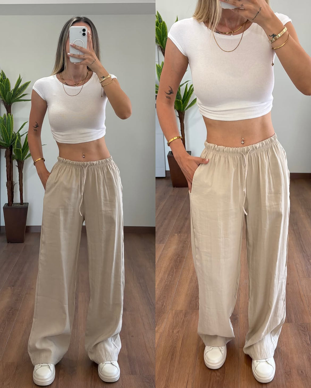 Women Wide Leg Linen Pants - Buy 2 Get 1 Free