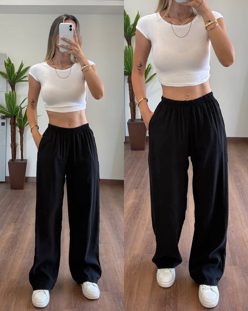 Women Wide Leg Linen Pants - Buy 2 Get 1 Free